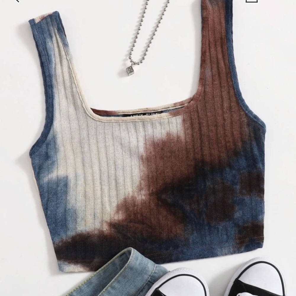 Shein Curve Tiedie Croptop